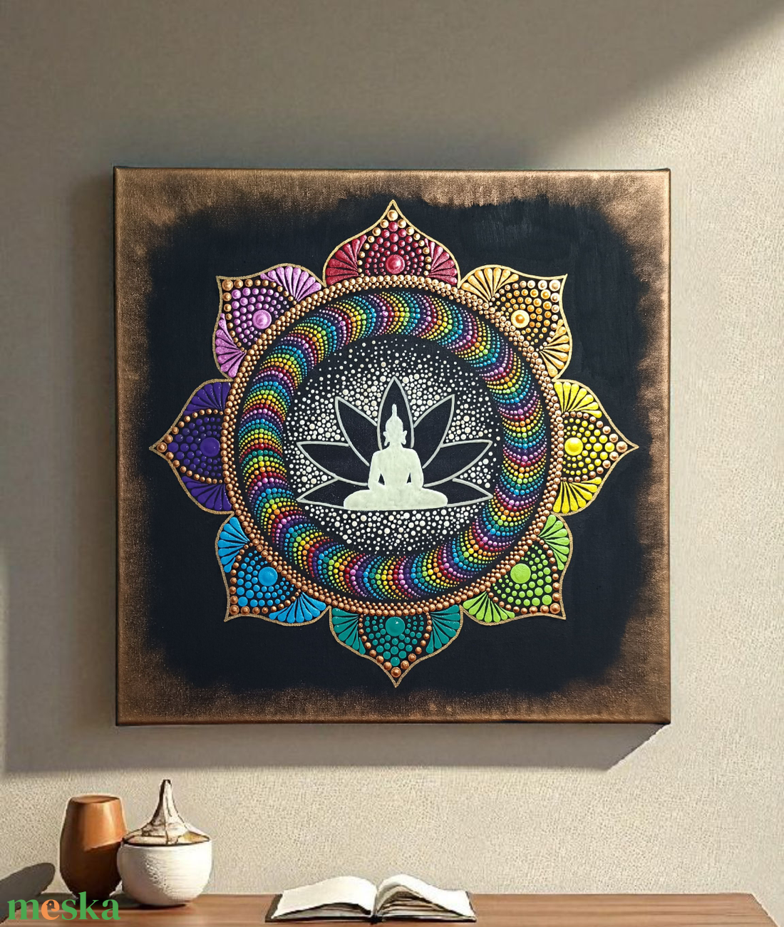 Foszforeszkáló mandala Buddha virága - otthon & életmód - dekoráció - spiritualitás - mandala - Meska.hu