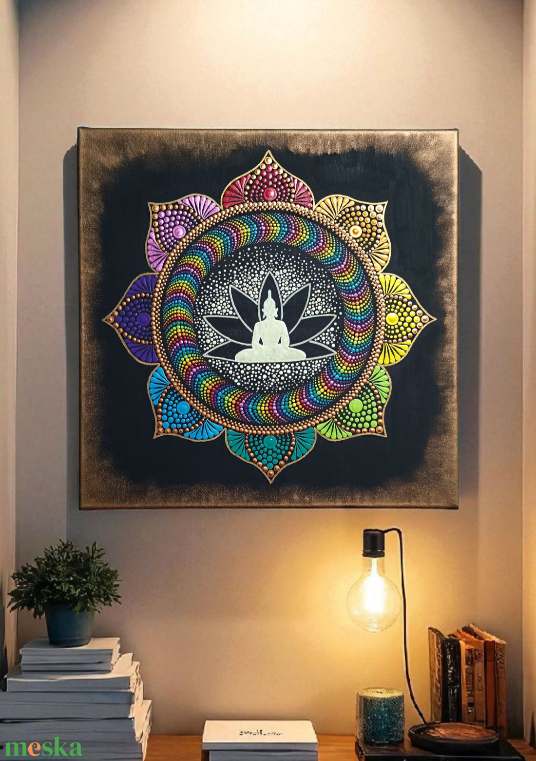 Foszforeszkáló mandala Buddha virága - otthon & életmód - dekoráció - spiritualitás - mandala - Meska.hu