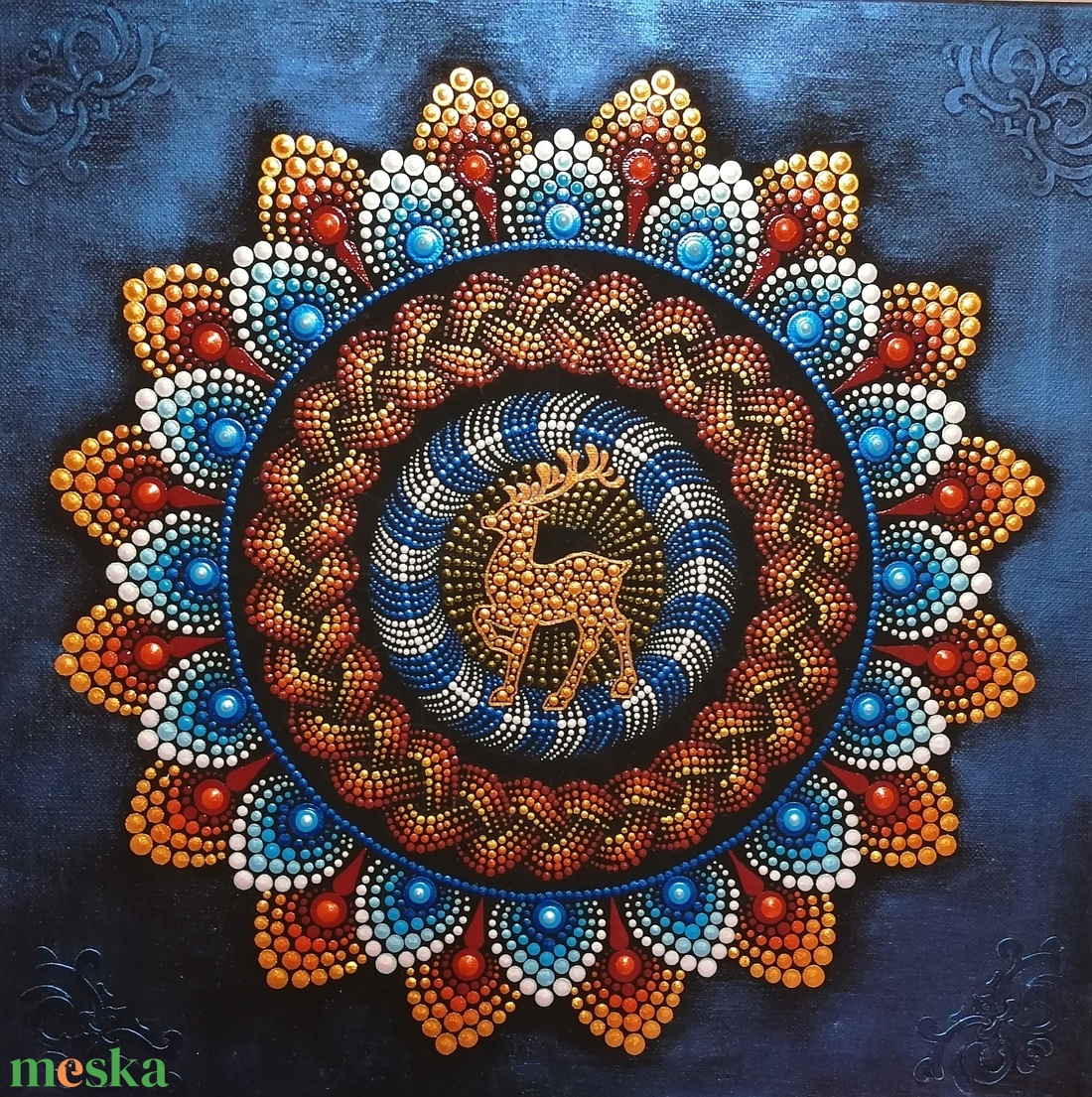 Csodaszarvas pontozott mandala - otthon & életmód - dekoráció - spiritualitás - mandala - Meska.hu