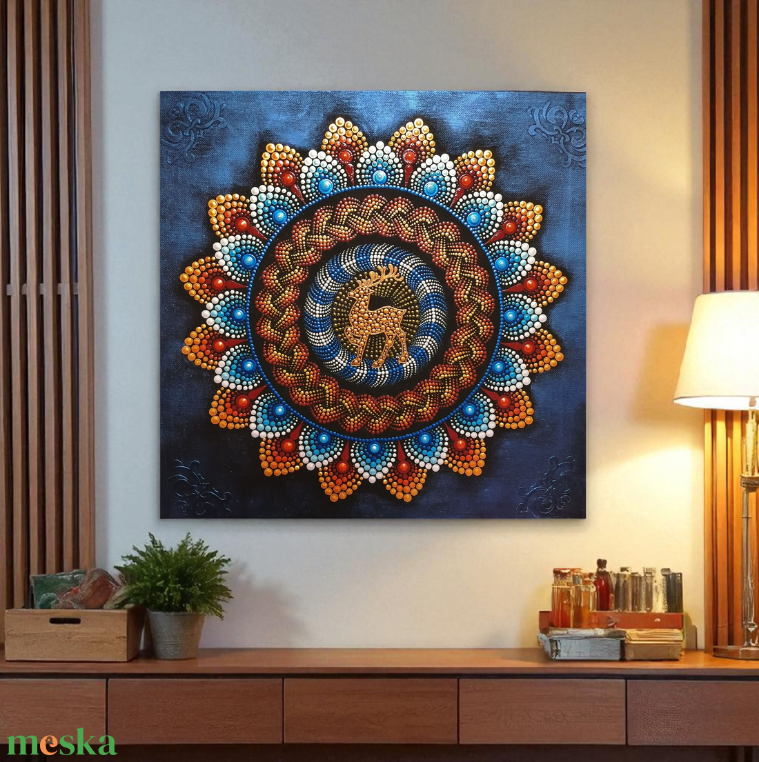 Csodaszarvas pontozott mandala - otthon & életmód - dekoráció - spiritualitás - mandala - Meska.hu