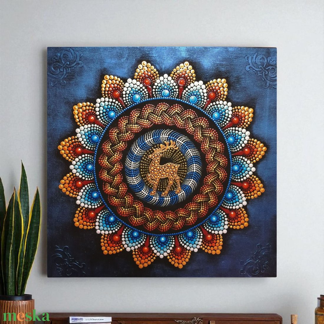 Csodaszarvas pontozott mandala - otthon & életmód - dekoráció - spiritualitás - mandala - Meska.hu