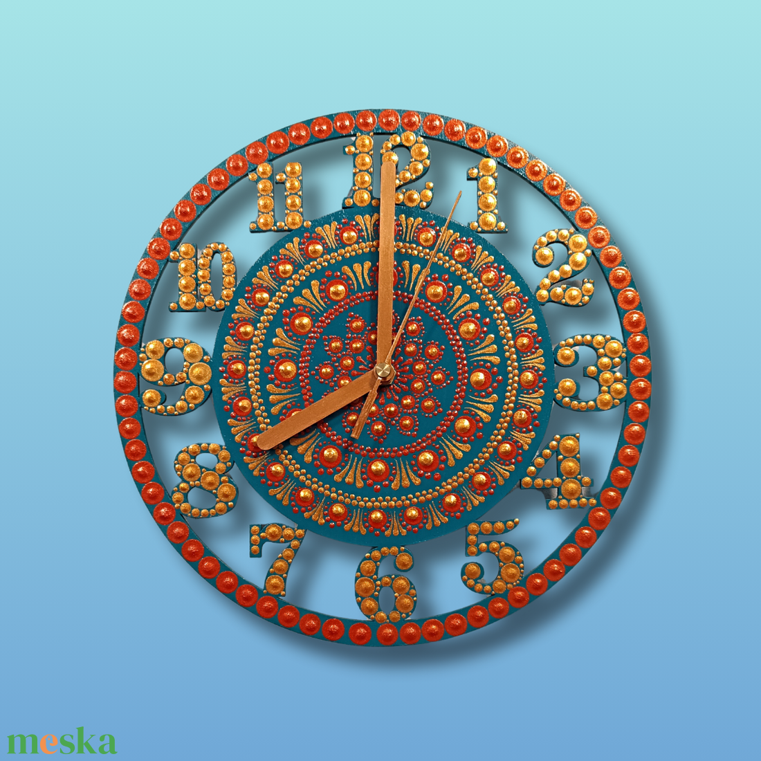 Türkiz-arany mandalás falióra - otthon & életmód - dekoráció - fali és függő dekoráció - falióra & óra - Meska.hu Türkiz-arany mandalás falióra - otthon & életmód - dekoráció - fali és függő dekoráció - falióra & óra - Meska.hu