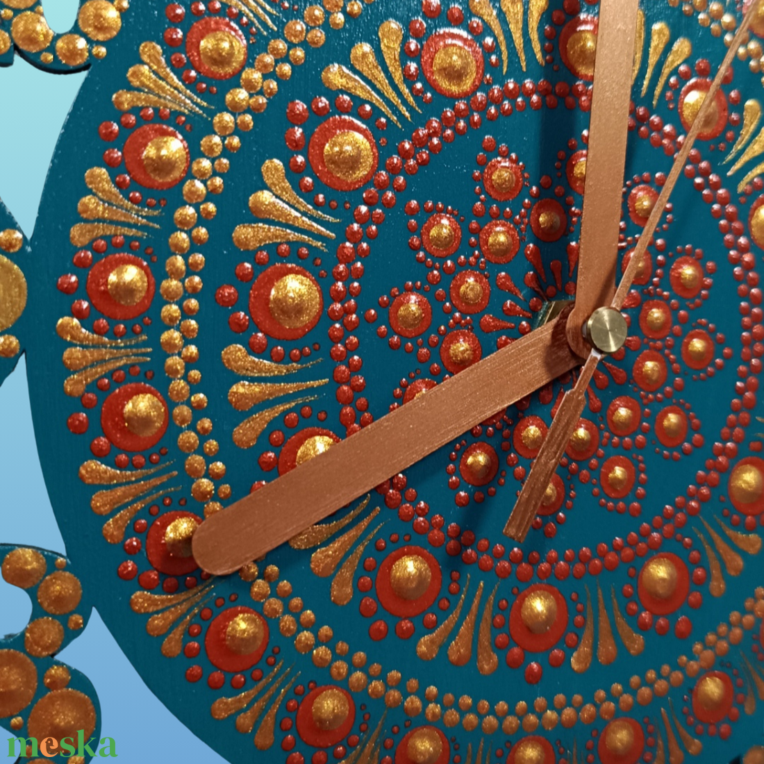 Türkiz-arany mandalás falióra - otthon & életmód - dekoráció - fali és függő dekoráció - falióra & óra - Meska.hu Türkiz-arany mandalás falióra - otthon & életmód - dekoráció - fali és függő dekoráció - falióra & óra - Meska.hu