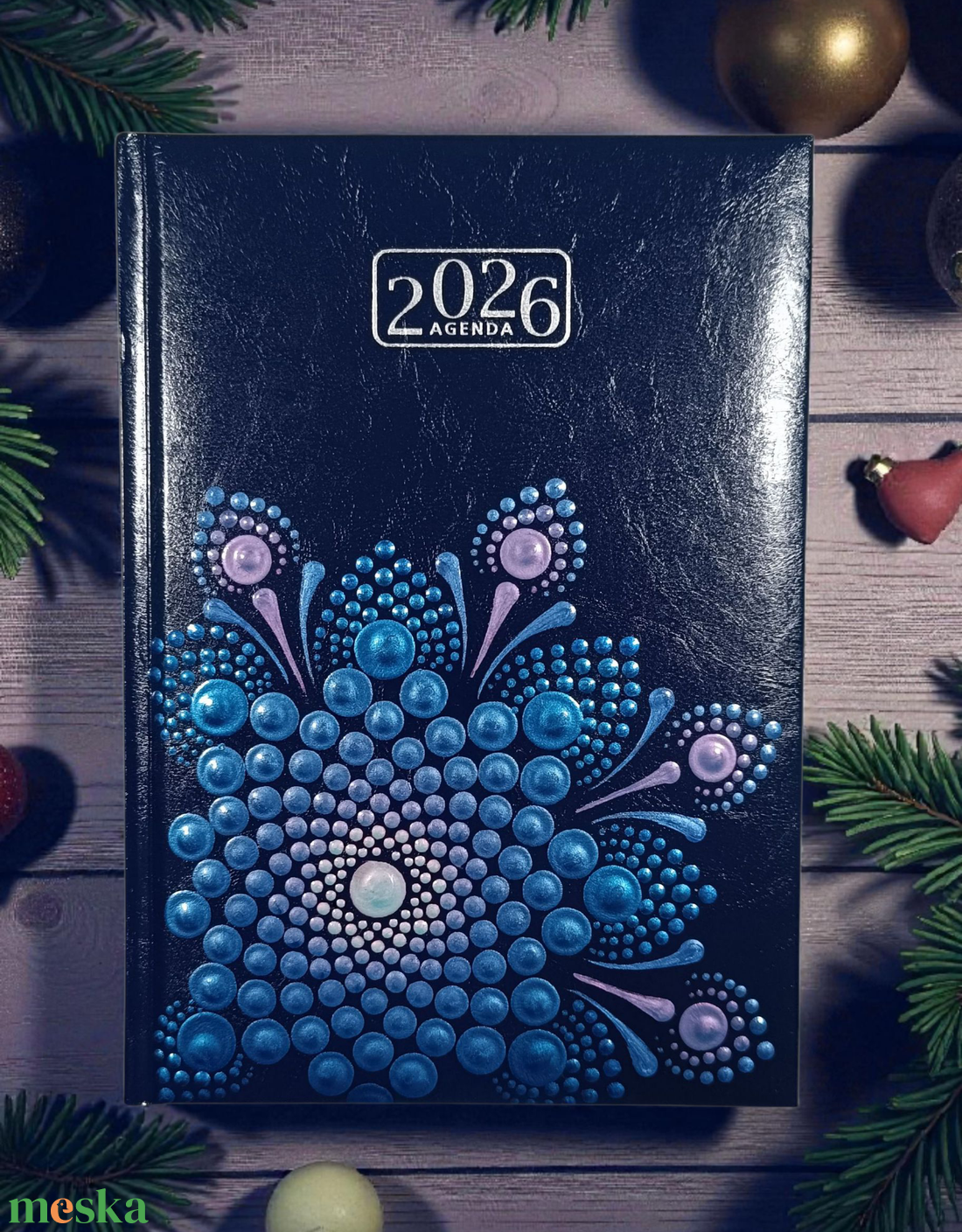 2026. évi napi beosztású mandalás határidőnapló - kék - otthon & életmód - papír, írószer - naptár & tervező - Meska.hu