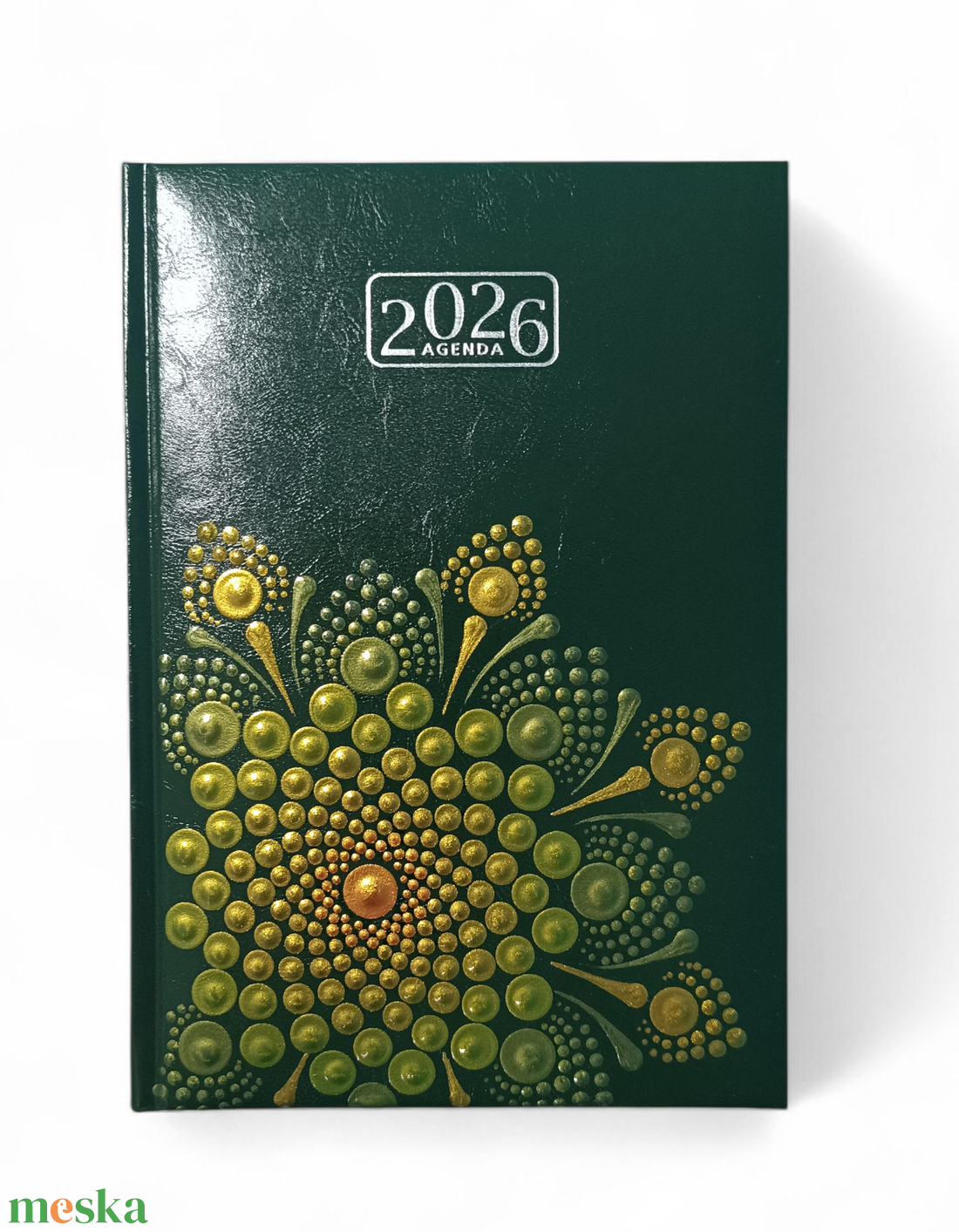 2026. évi napi beosztású mandalás határidőnapló - zöld-arany - otthon & életmód - papír, írószer - naptár & tervező - Meska.hu