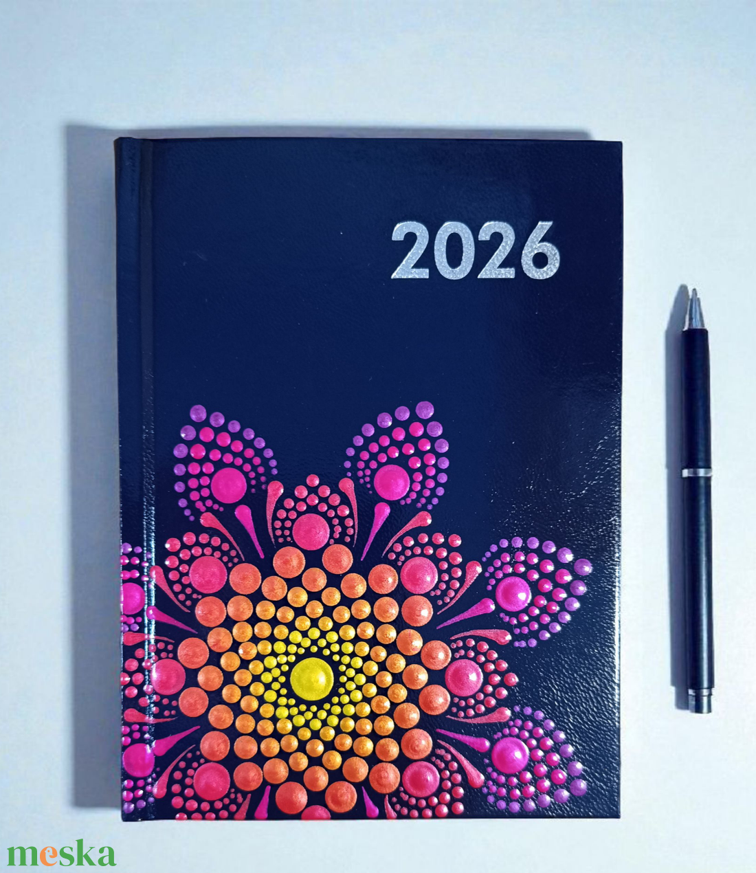 2026. évi heti beosztású mandalás határidőnapló - sárga-magenta - otthon & életmód - papír, írószer - naptár & tervező - Meska.hu