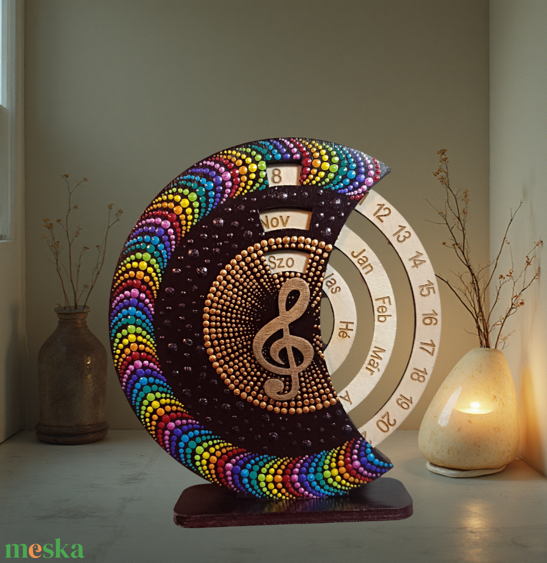 Violinkulcsos öröknaptár -  csakrák - otthon & életmód - dekoráció - fali és függő dekoráció - falinaptár & öröknaptár - Meska.hu