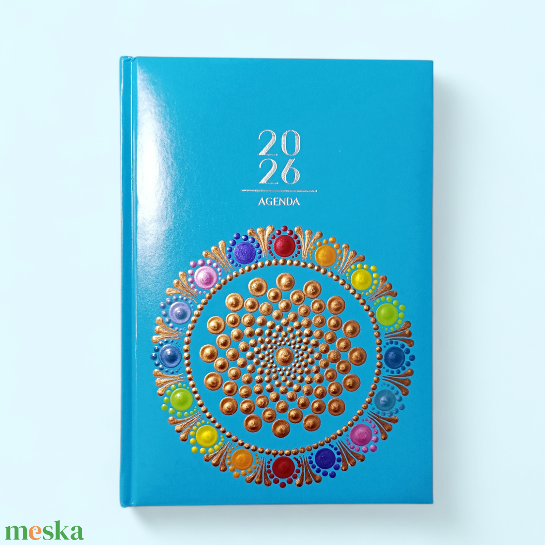 2026. évi napi beosztású mandalás határidőnapló - türkiz csakrák - otthon & életmód - papír, írószer - naptár & tervező - Meska.hu
