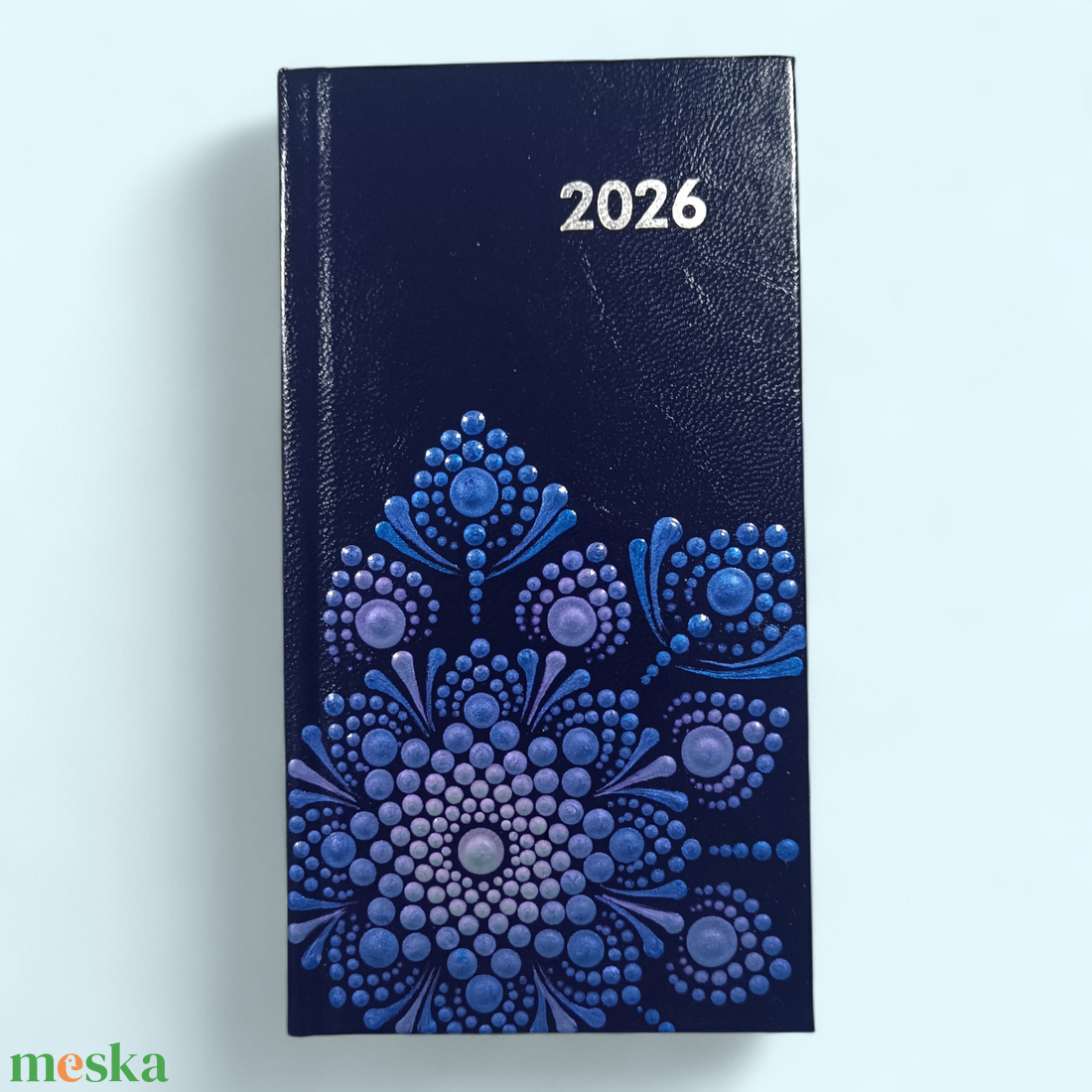 2026. évi kézzel festett zsebnaptár - kék - otthon & életmód - papír, írószer - naptár & tervező - Meska.hu
