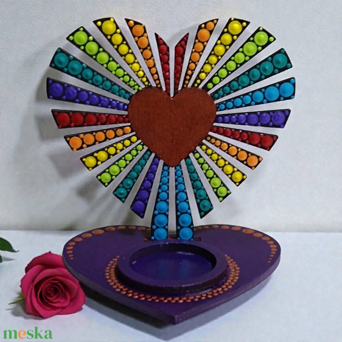 Mécsestartó árnyéklámpa - szív alakú - otthon & életmód - gyertya, illat, aroma - mécses és mécsestartó - Meska.hu