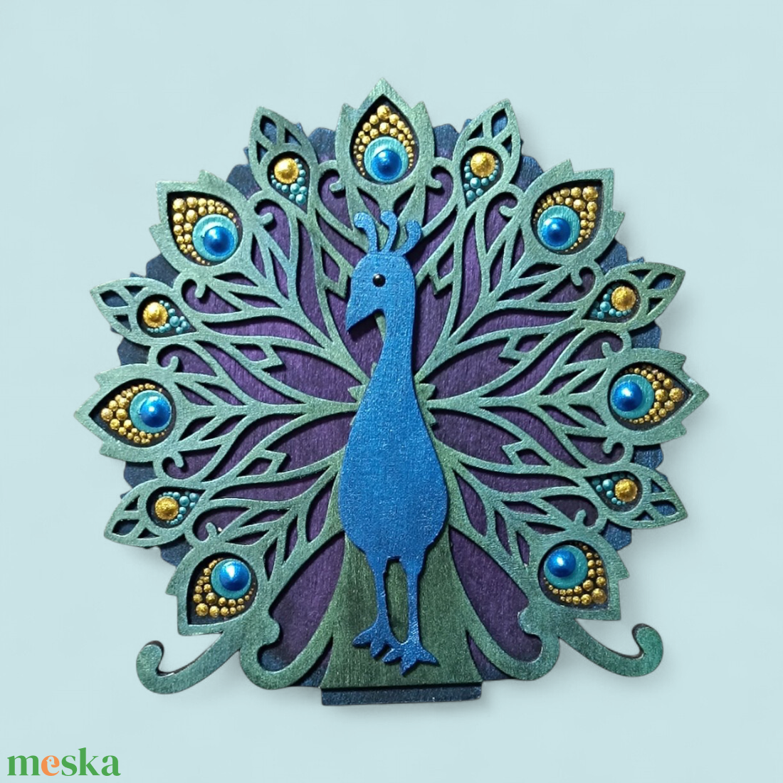 Mécsestartó - páva  - otthon & életmód - gyertya, illat, aroma - mécses és mécsestartó - Meska.hu