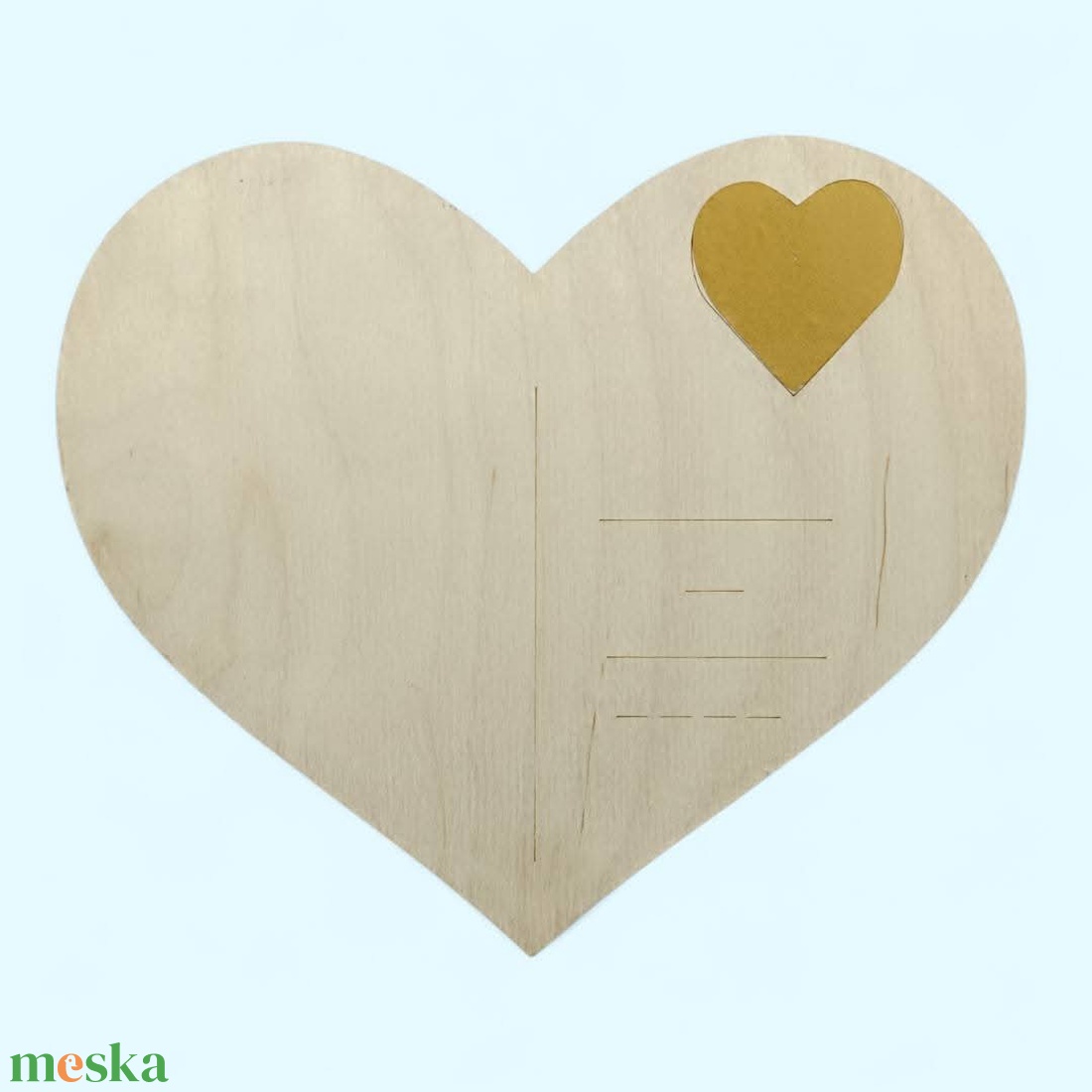 Kaparós szív alakú fa képeslap  - otthon & életmód - papír, írószer - ajándékozás kellékei - képeslap, üdvözlőlap - Meska.hu