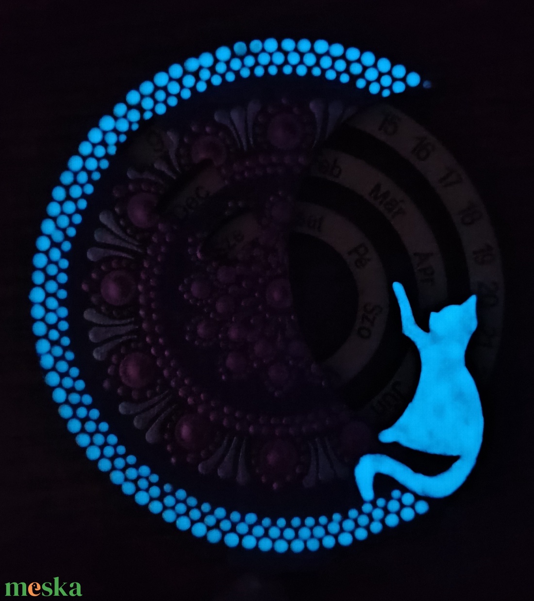 Foszforeszkáló mini cicás öröknaptár - otthon & életmód - dekoráció - fali és függő dekoráció - falinaptár & öröknaptár - Meska.hu