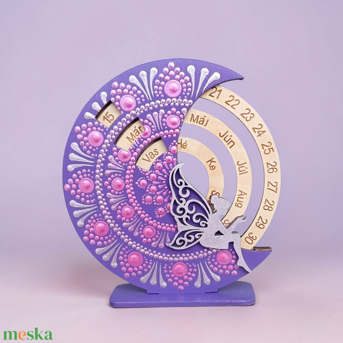 Tündéres kis öröknaptár - lila-rózsaszín - otthon & életmód - dekoráció - fali és függő dekoráció - falinaptár & öröknaptár - Meska.hu