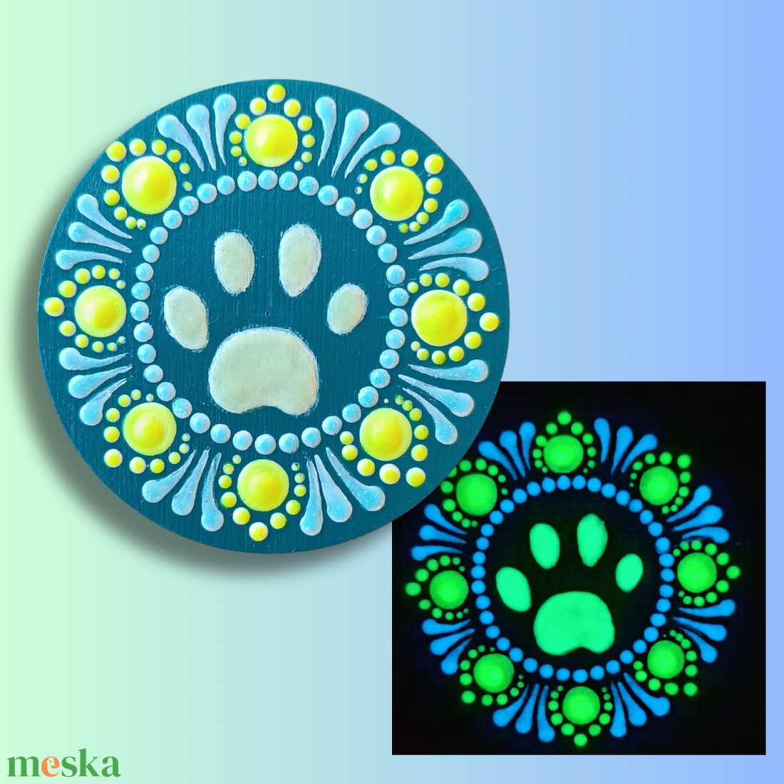 Foszforeszkáló sörnyitó és hűtőmágnes - tappancsos - otthon & életmód - konyhafelszerelés, tálalás - konyhai dekoráció - hűtőmágnes - Meska.hu