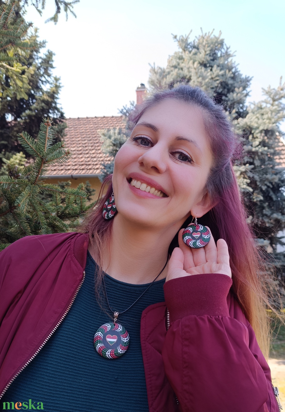 Nemzeti színű kézműves ékszerszett - ékszer - ékszerszett - Meska.hu