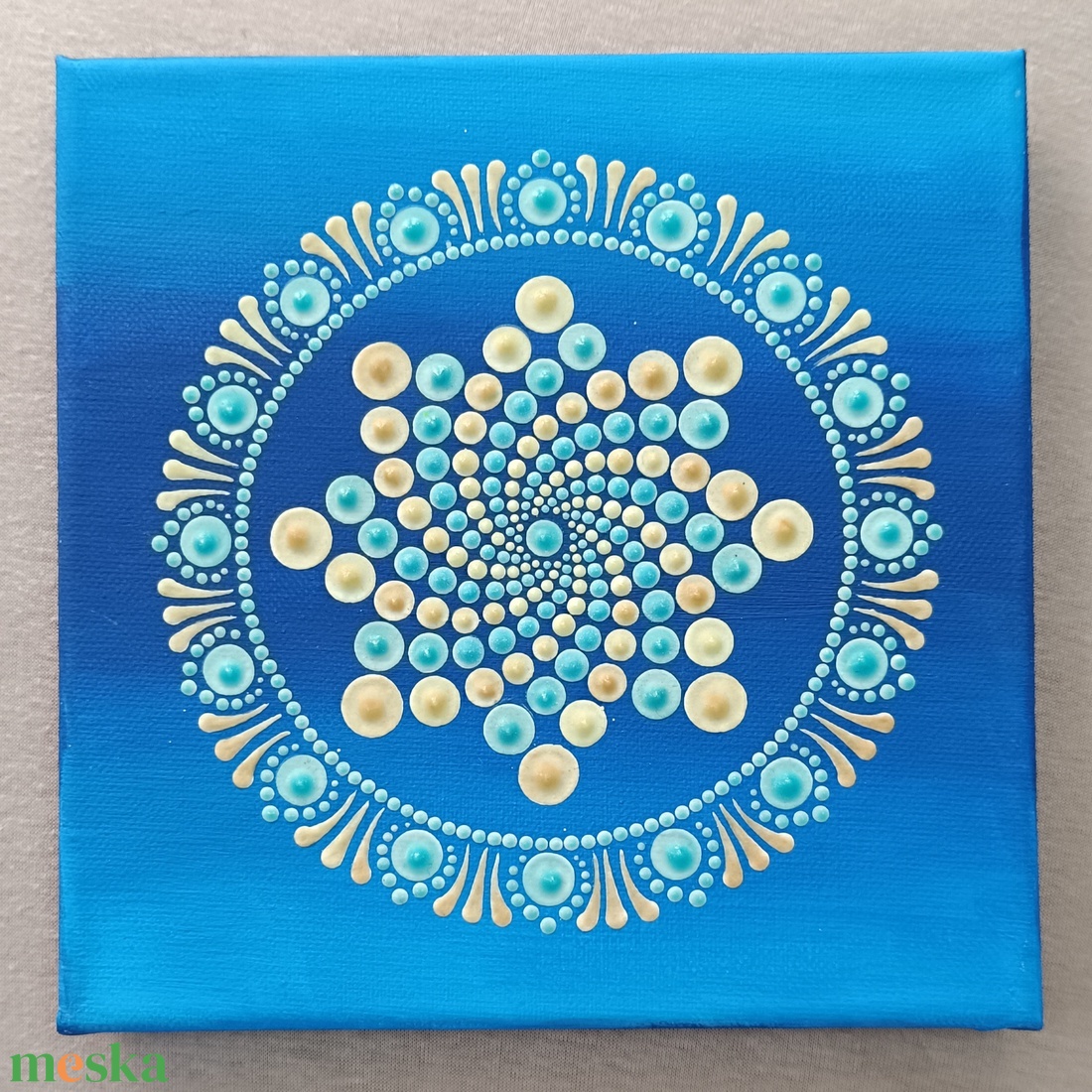 Kék csillag foszforeszkáló mandala - otthon & életmód - dekoráció - spiritualitás - mandala - Meska.hu
