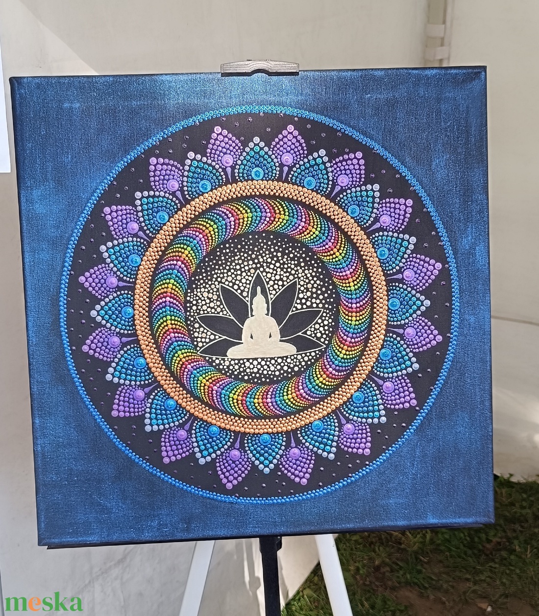 Sötétben világító nagy mandala Buddha virága - otthon & életmód - dekoráció - spiritualitás - mandala - Meska.hu
