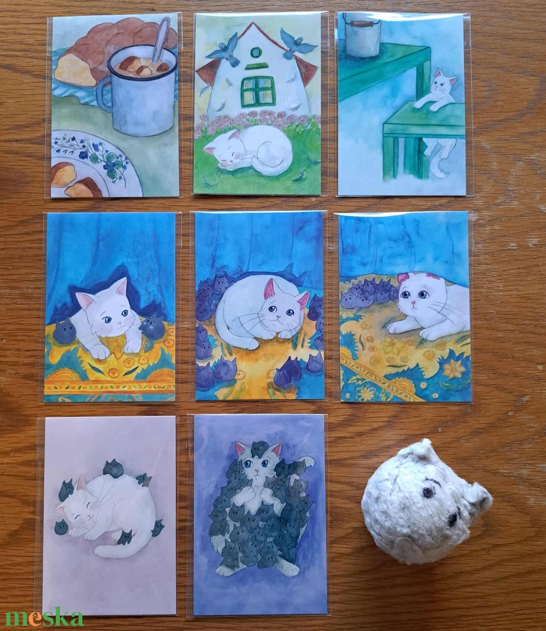 Cicás üdvözlőlapok - otthon & életmód - papír, írószer - ajándékozás kellékei - képeslap, üdvözlőlap - Meska.hu