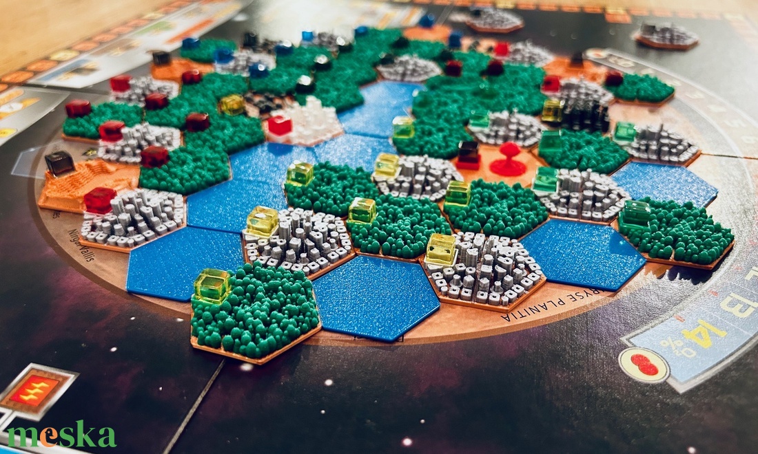 Mars terraformálása társasjáték-kiegészítők: 3D lapkák (város, növényzet, óceán és különleges lapkák) - játék & sport - táblajáték és kártyajáték - társasjátékok - Meska.hu