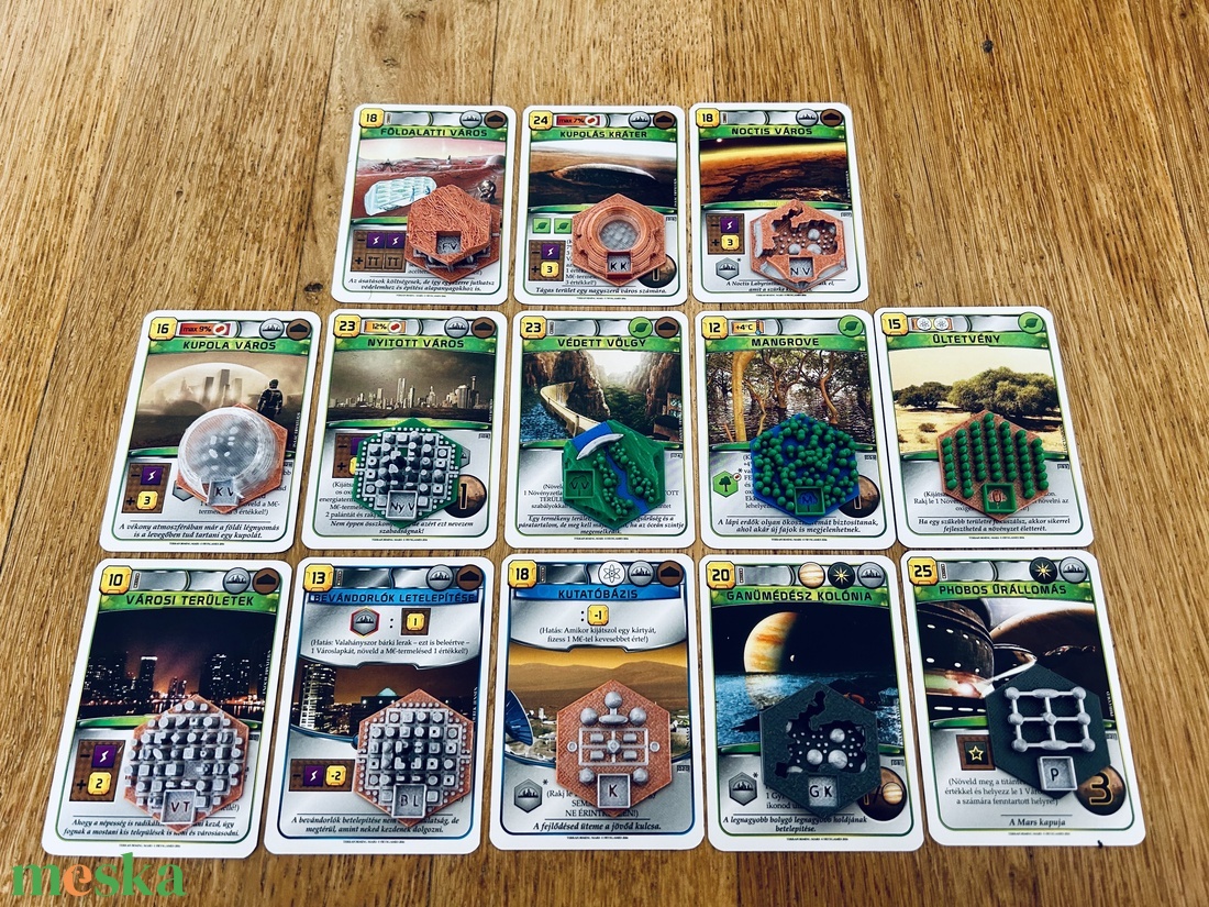 Mars terraformálása kiegészítő: egyedi 3D lapkák (28 db) - játék & sport - táblajáték és kártyajáték - társasjátékok - dobókocka - Meska.hu