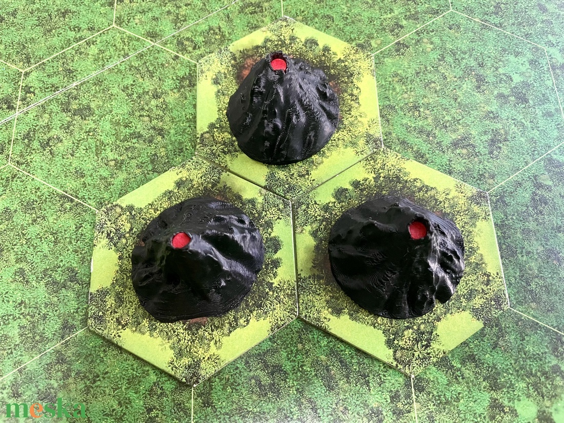 Tikal kiegészítő: vulkánok (3 db) - játék & sport - táblajáték és kártyajáték - társasjátékok - dobókocka - Meska.hu