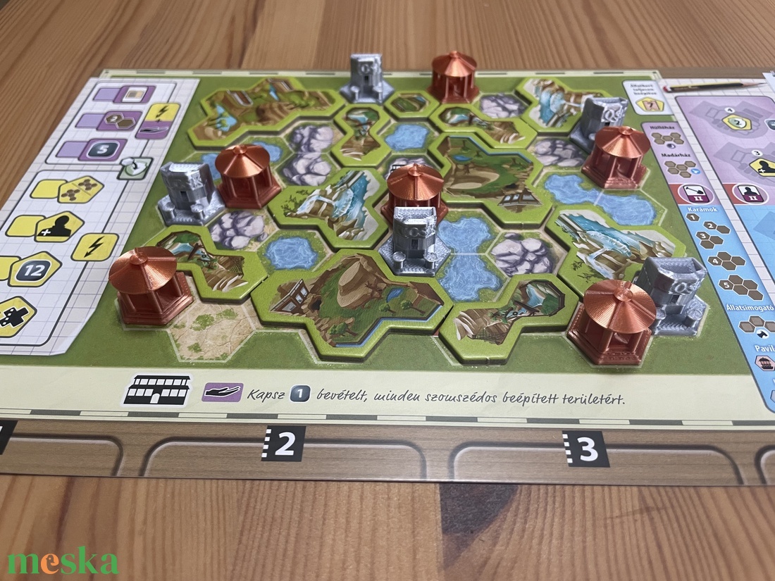 Ark Nova társasjáték-kiegészítő: kioszk és pavilon (15+15) - játék & sport - táblajáték és kártyajáték - társasjátékok - dobókocka - Meska.hu