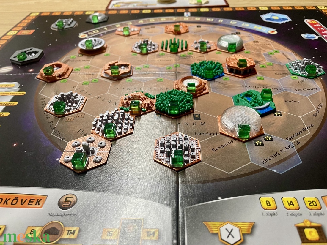 Mars terraformálása kiegészítő: egyedi 3D lapkák (28 db) - játék & sport - táblajáték és kártyajáték - társasjátékok - dobókocka - Meska.hu