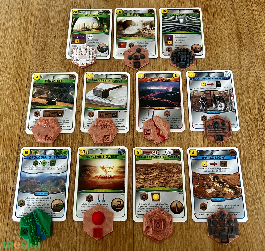 Mars terraformálása 3D lapkák (város, növényzet, óceán és különleges lapkák; 66 db) és 2 tárolódoboz - játék & sport - táblajáték és kártyajáték - társasjátékok - dobókocka - Meska.hu