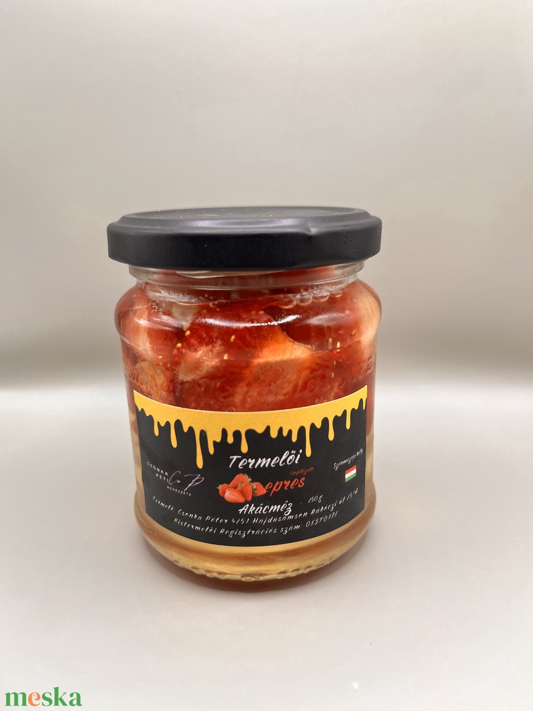 Akácméz liofilizált eperrel 250 g - élelmiszer - méz & propolisz - Meska.hu Akácméz liofilizált eperrel 250 g - élelmiszer - méz & propolisz - Meska.hu