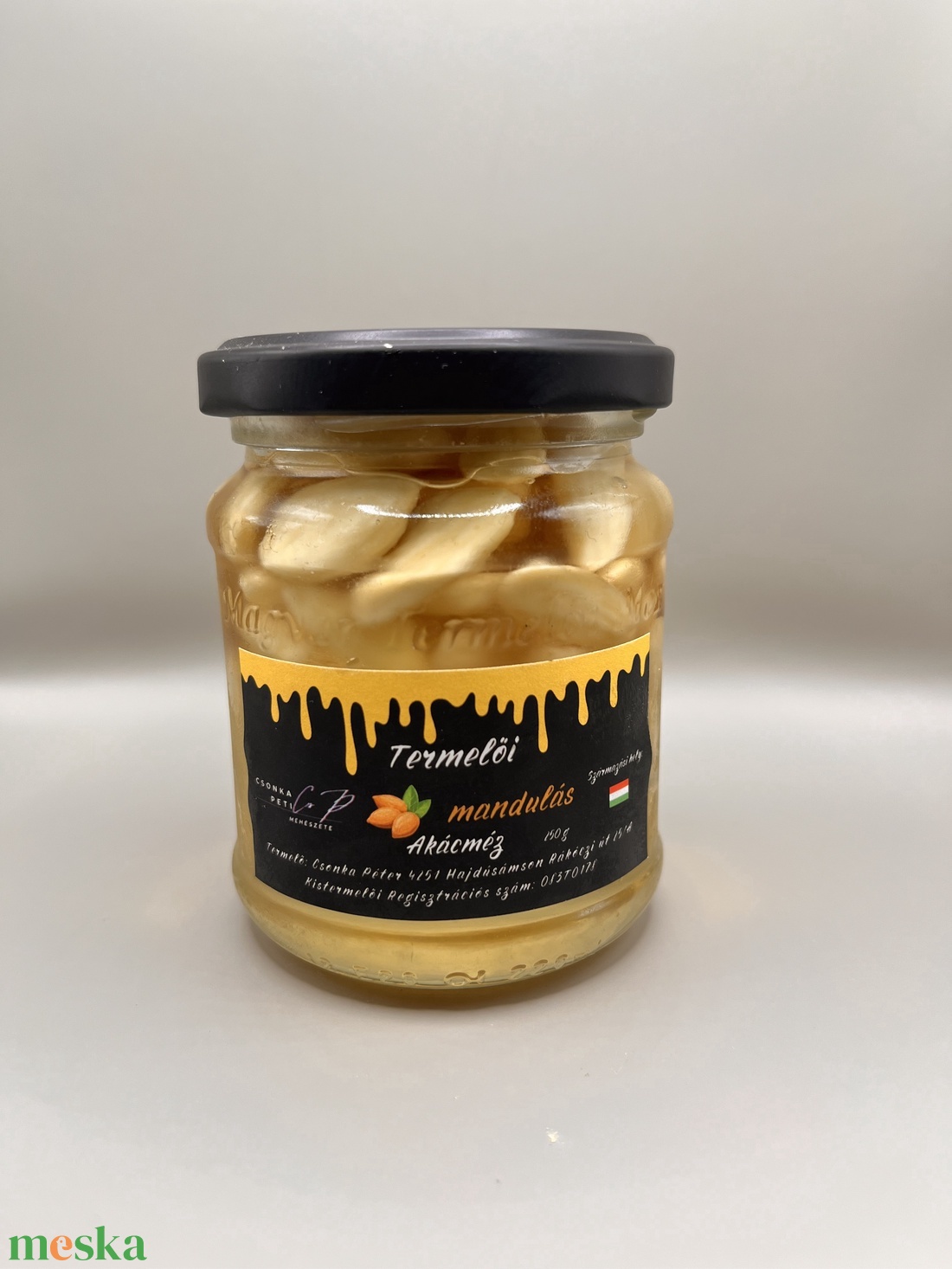 Akácméz Mandulával 250 g - élelmiszer - méz & propolisz - Meska.hu Akácméz Mandulával 250 g - élelmiszer - méz & propolisz - Meska.hu