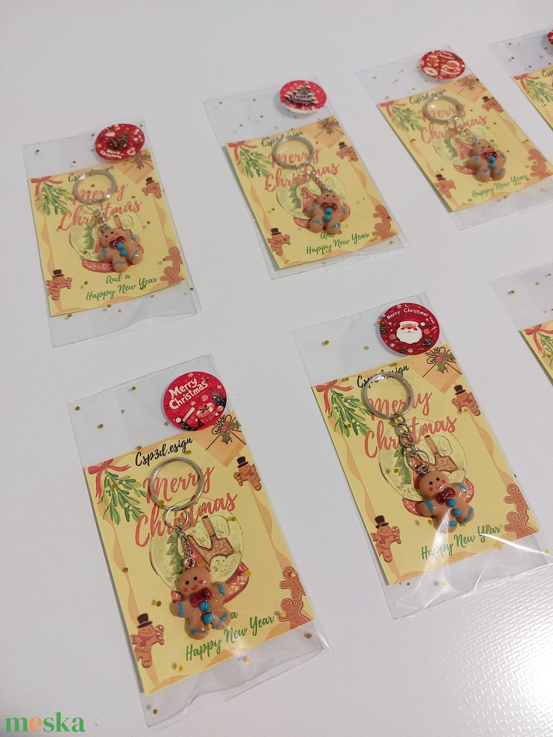 Mézis kulcstartó csillogó masnival, köszönő ajándék Karácsonyra, új - táska & tok - kulcstartó & táskadísz - táskaakasztó - Meska.hu