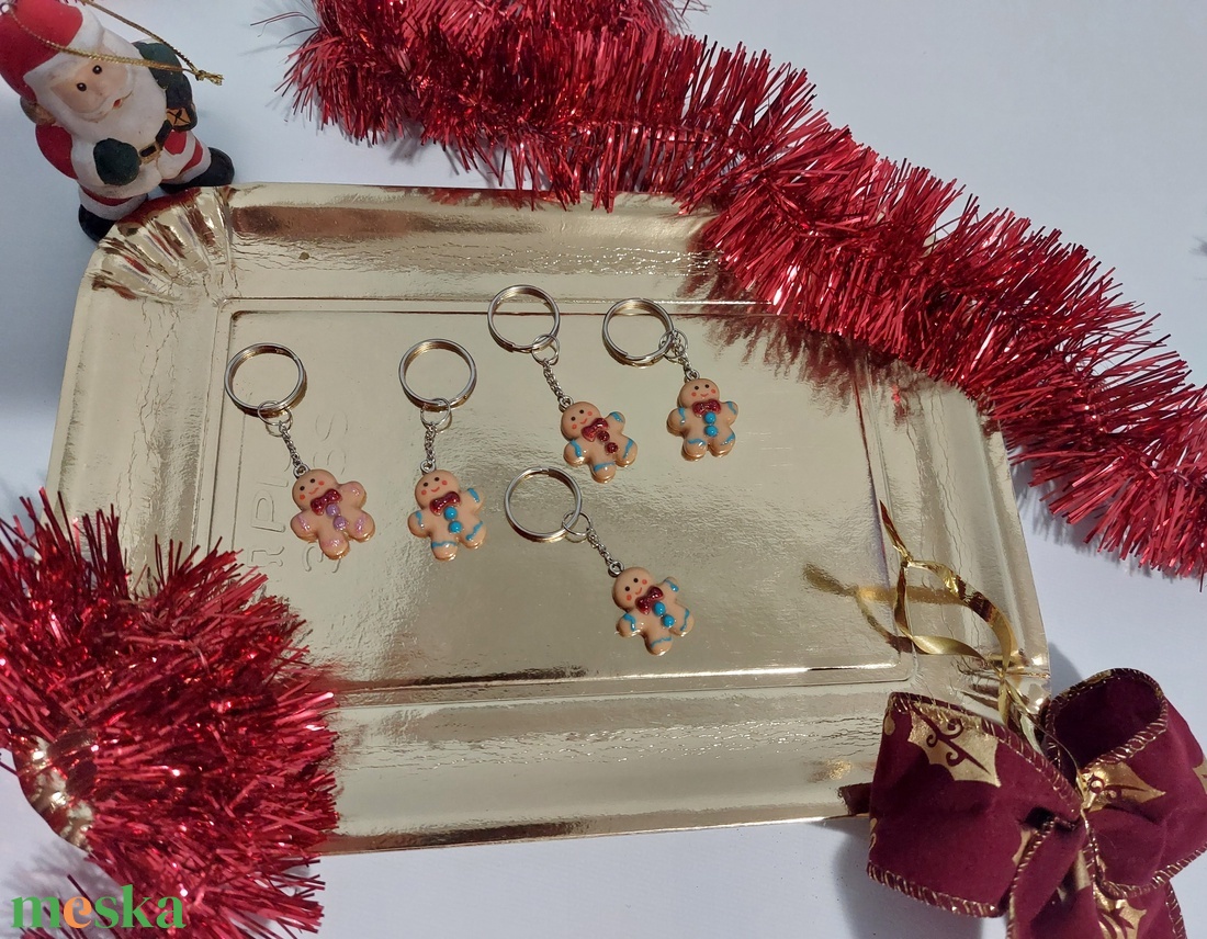 Mézis kulcstartó csillogó masnival, köszönő ajándék Karácsonyra, új - táska & tok - kulcstartó & táskadísz - táskaakasztó - Meska.hu