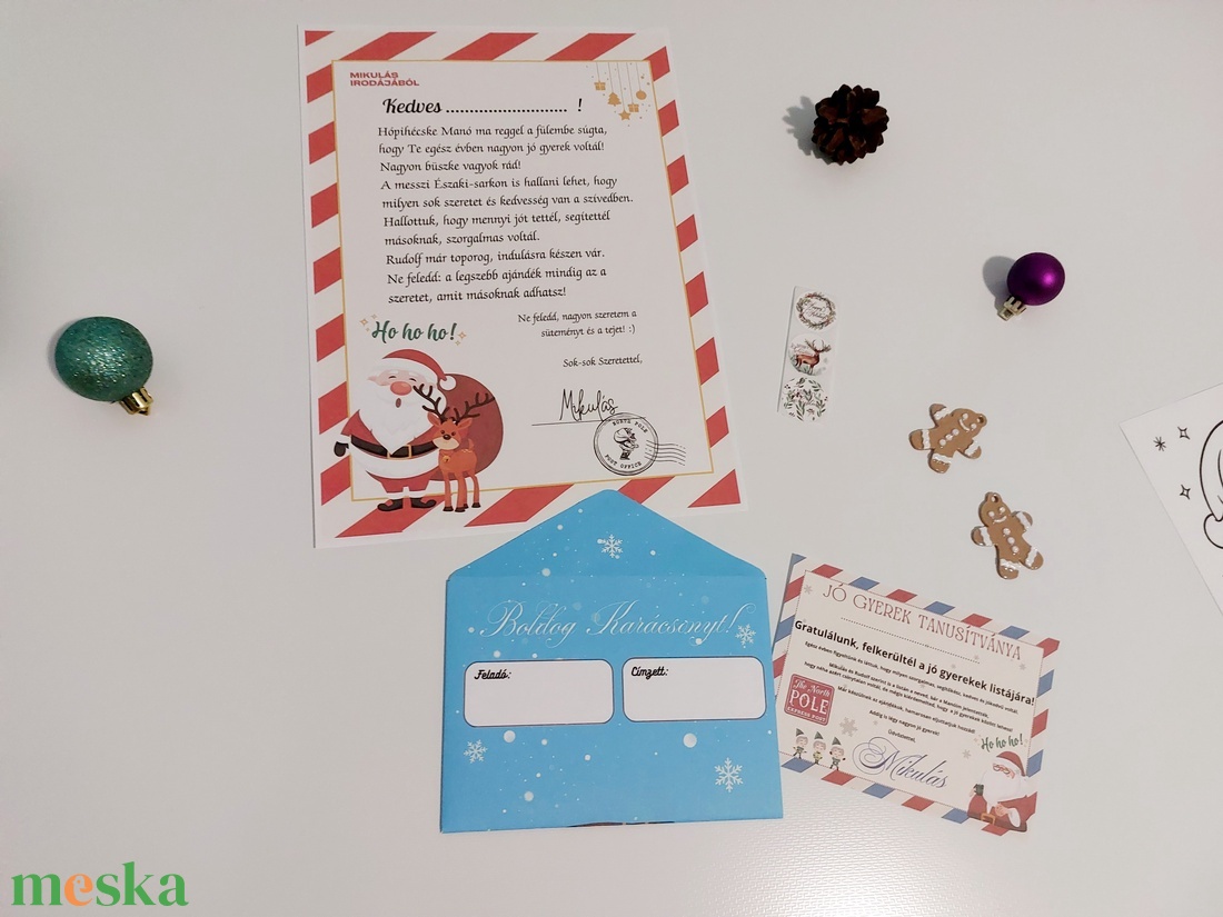 Névre szóló Mikulás levél csomag, Santa Claus, jó gyerek Tanusítvány, új - karácsony - mikulás - mikulás ajándékok - Meska.hu