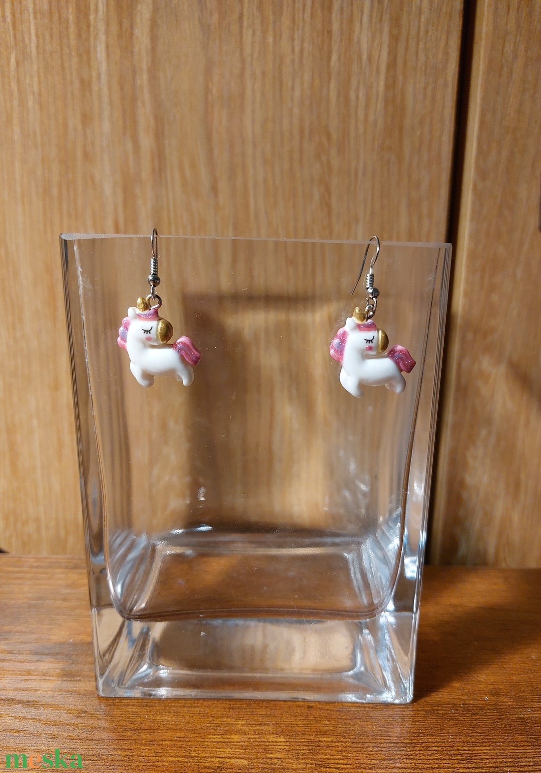 Csillámos cuki unikornis fülbevaló, ajándék, köszönőajándék, új - ékszer - fülbevaló - lógó fülbevaló - Meska.hu