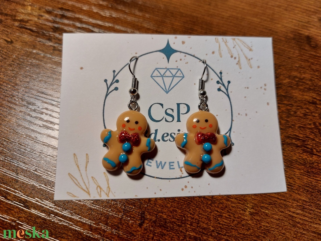 Karácsonyi Mézis csillogó masnis lógó fülbevaló, új - karácsony - karácsonyi ruházat - karácsonyi ruha kiegészítők - Meska.hu
