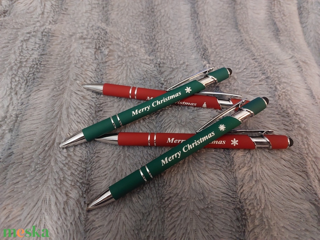 Gravírozott Boldog Karácsonyt, Merry Christmas Karácsonyi érintőképernyős golyóstoll, újl - karácsony - mikulás - mikulás ajándékok - Meska.hu