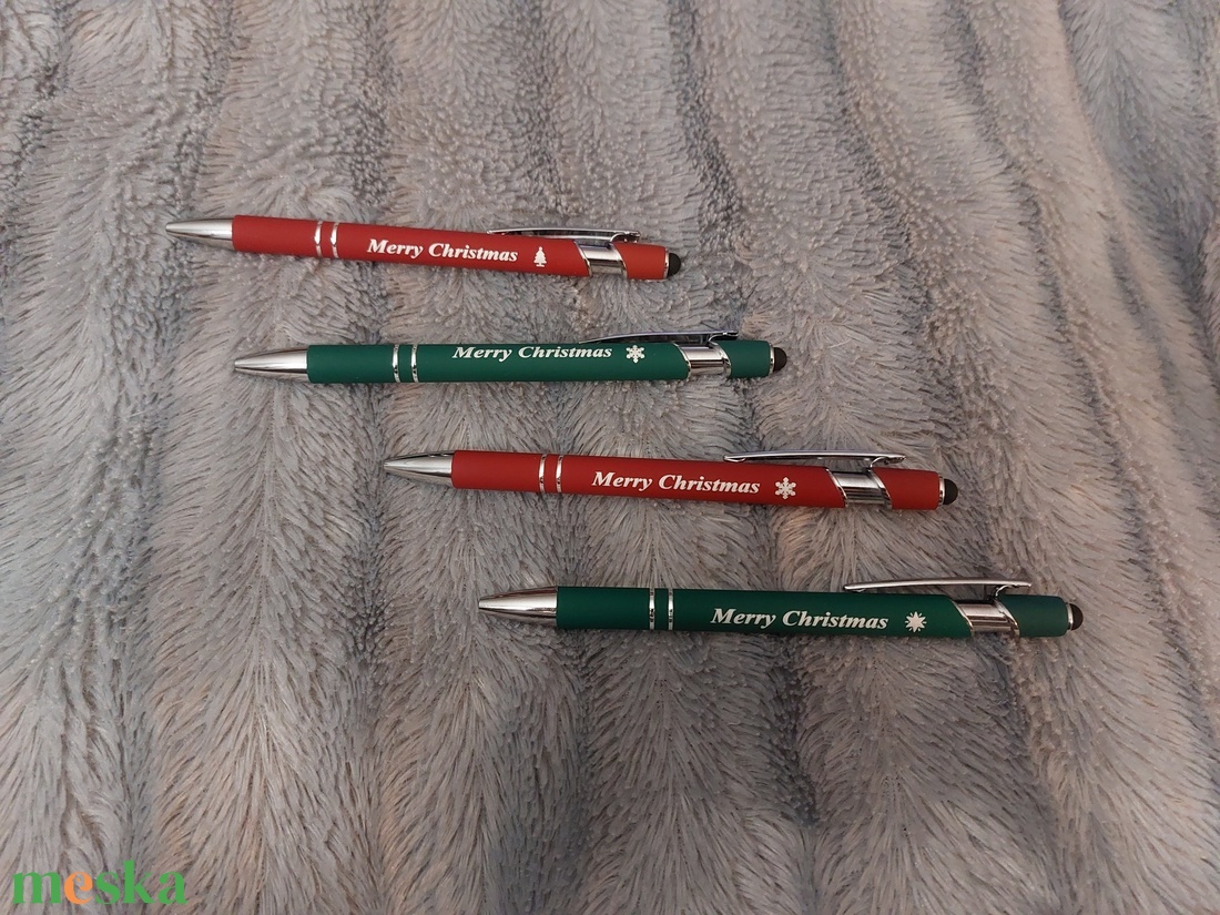 Gravírozott Boldog Karácsonyt, Merry Christmas Karácsonyi érintőképernyős golyóstoll, újl - karácsony - mikulás - mikulás ajándékok - Meska.hu