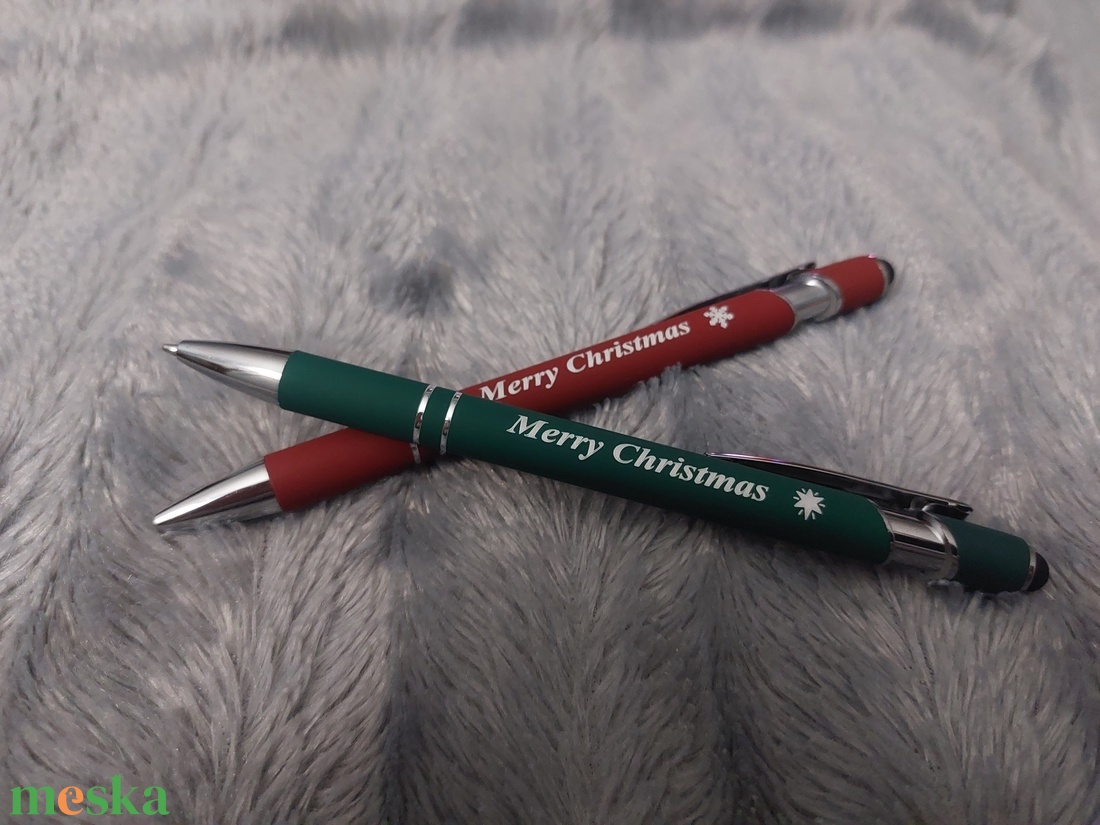 Gravírozott Boldog Karácsonyt, Merry Christmas Karácsonyi érintőképernyős golyóstoll, újl - karácsony - mikulás - mikulás ajándékok - Meska.hu