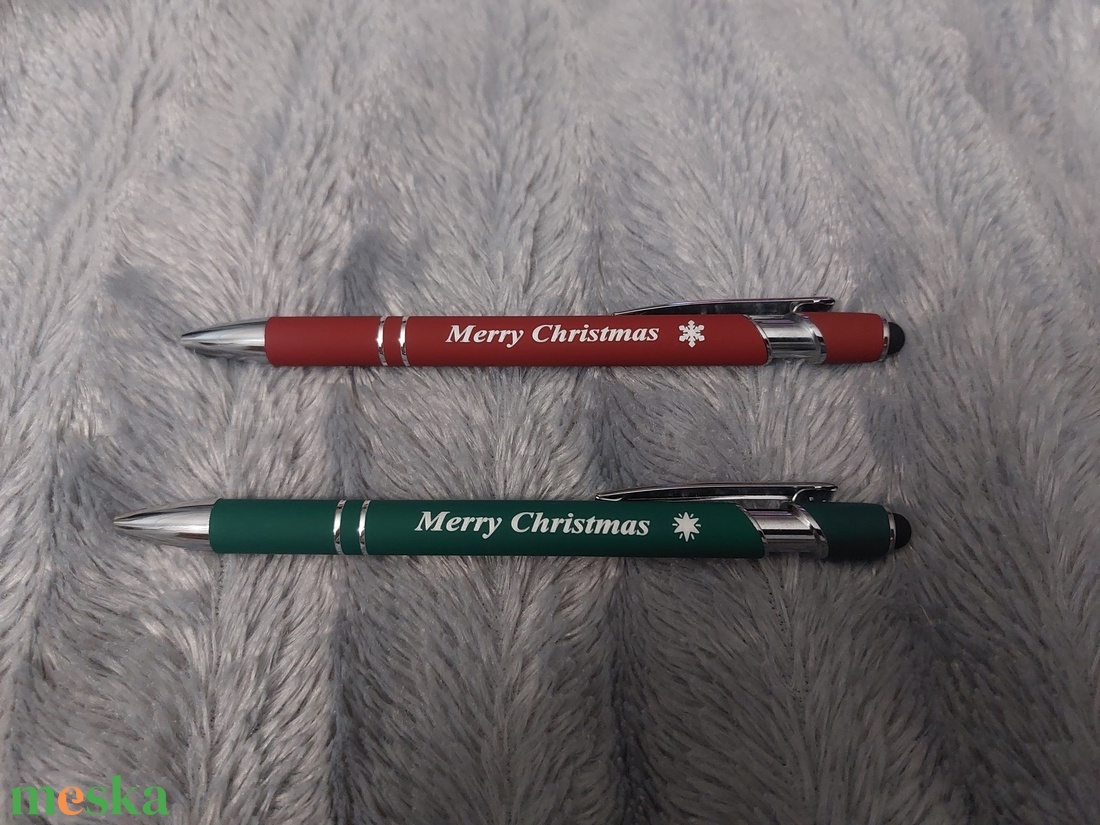 Gravírozott Boldog Karácsonyt, Merry Christmas Karácsonyi érintőképernyős golyóstoll, újl - karácsony - mikulás - mikulás ajándékok - Meska.hu