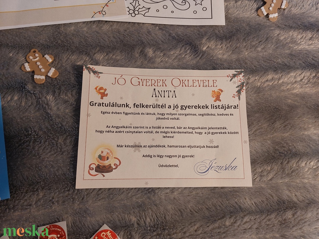 Személyre szabott Jézuska levél csomagban, Jó gyerek oklevél, színező, boríték, matrica, új - karácsony - karácsonyi ajándékozás - karácsonyi képeslap, üdvözlőlap, ajándékkísérő - Meska.hu