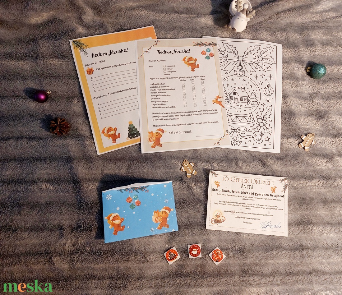 Névre szóló Jézuska levél csomag Karácsonyra, Jó Gyerek Oklevél, új - karácsony - karácsonyi ajándékozás - karácsonyi képeslap, üdvözlőlap, ajándékkísérő - Meska.hu