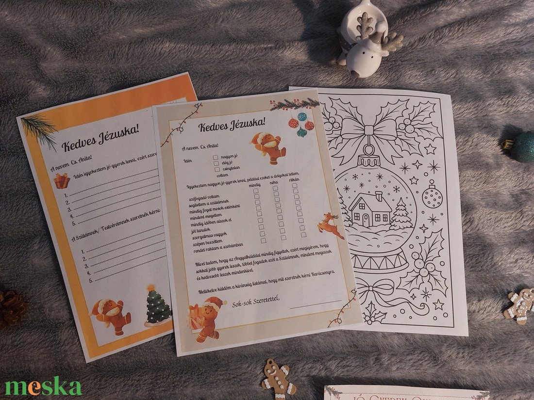 Névre szóló Jézuska levél csomag Karácsonyra, Jó Gyerek Oklevél, új - karácsony - karácsonyi ajándékozás - karácsonyi képeslap, üdvözlőlap, ajándékkísérő - Meska.hu