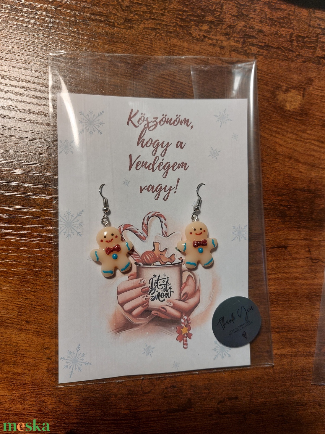 Személyre szabható,  Névre szóló Boldog Karácsonyt, csillogó Mézis fülbevaló csomag, díszcsomagolásban, új - karácsony - karácsonyi ajándékozás - karácsonyi ajándékcsomagolás - Meska.hu