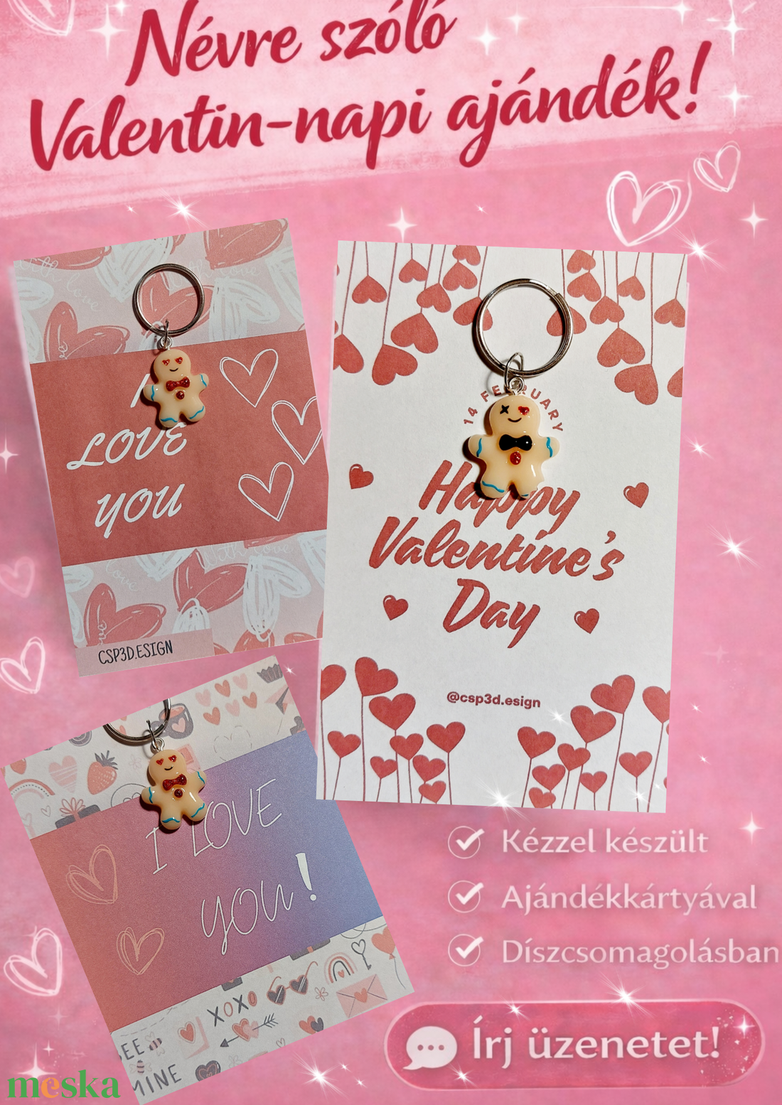 AKCIÓS! �� Valentin-napi ajándék, ami valóban személyes ��  Mézis szerelmes csillogó kulcstartó, Névre szóló, új - táska & tok - kulcstartó & táskadísz - kulcstartó - Meska.hu