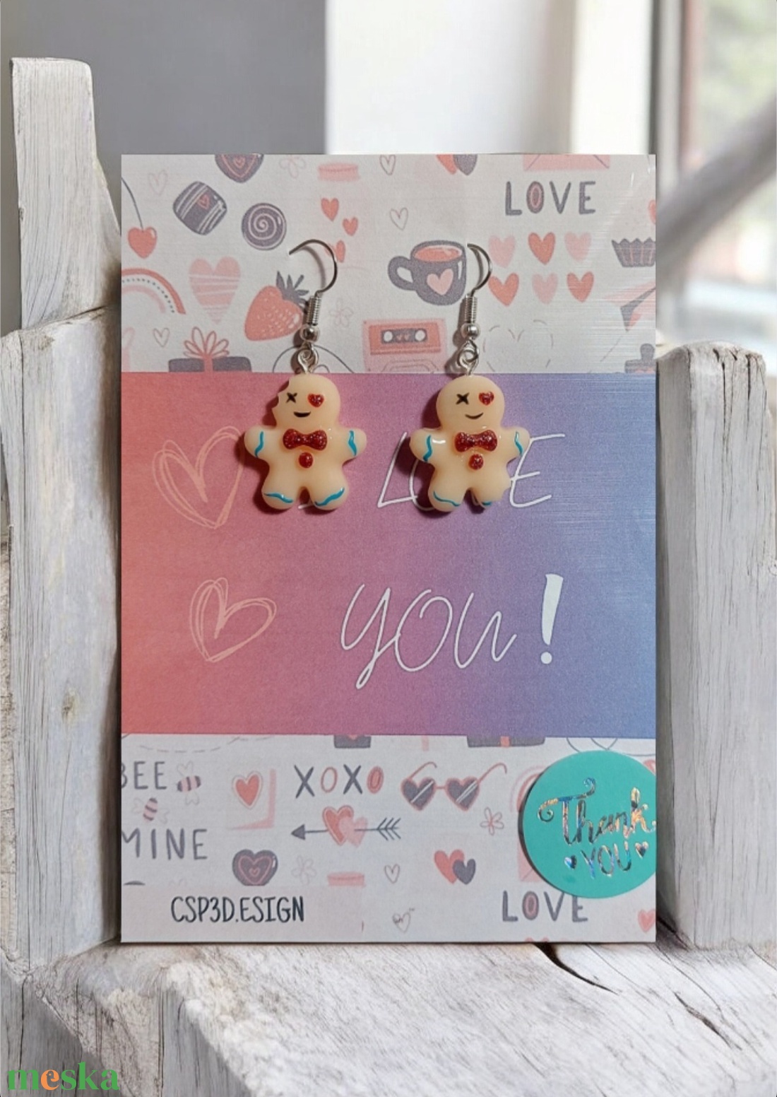 AKCIÓS! �� Valentin napi meglepetés, Mézis csillogó antiallergén fülbevaló díszcsomagolásban, Személyre szabott, új - ékszer - fülbevaló - lógó fülbevaló - Meska.hu