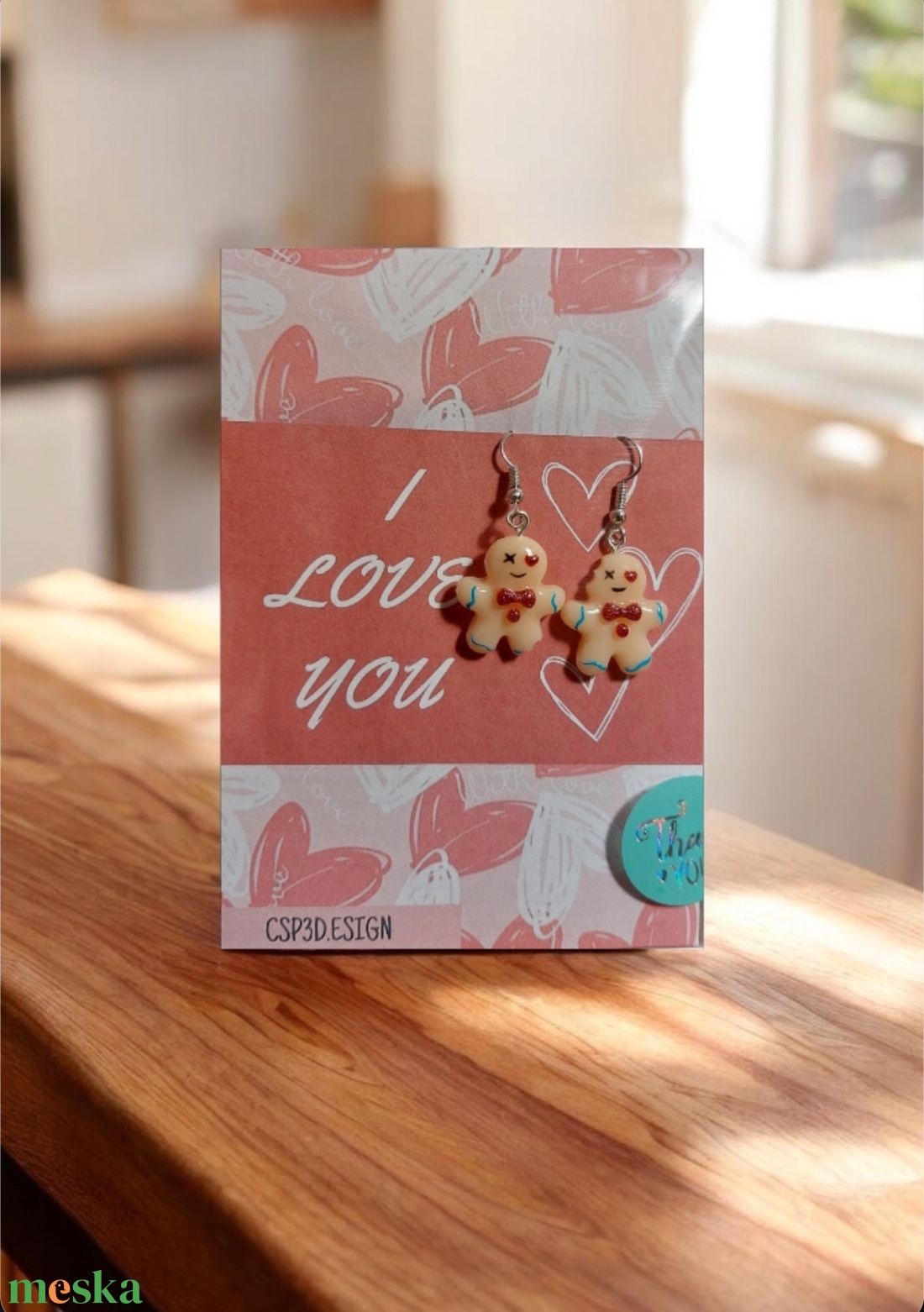 AKCIÓS! �� Valentin napi meglepetés, Mézis csillogó antiallergén fülbevaló díszcsomagolásban, Személyre szabott, új - ékszer - fülbevaló - lógó fülbevaló - Meska.hu