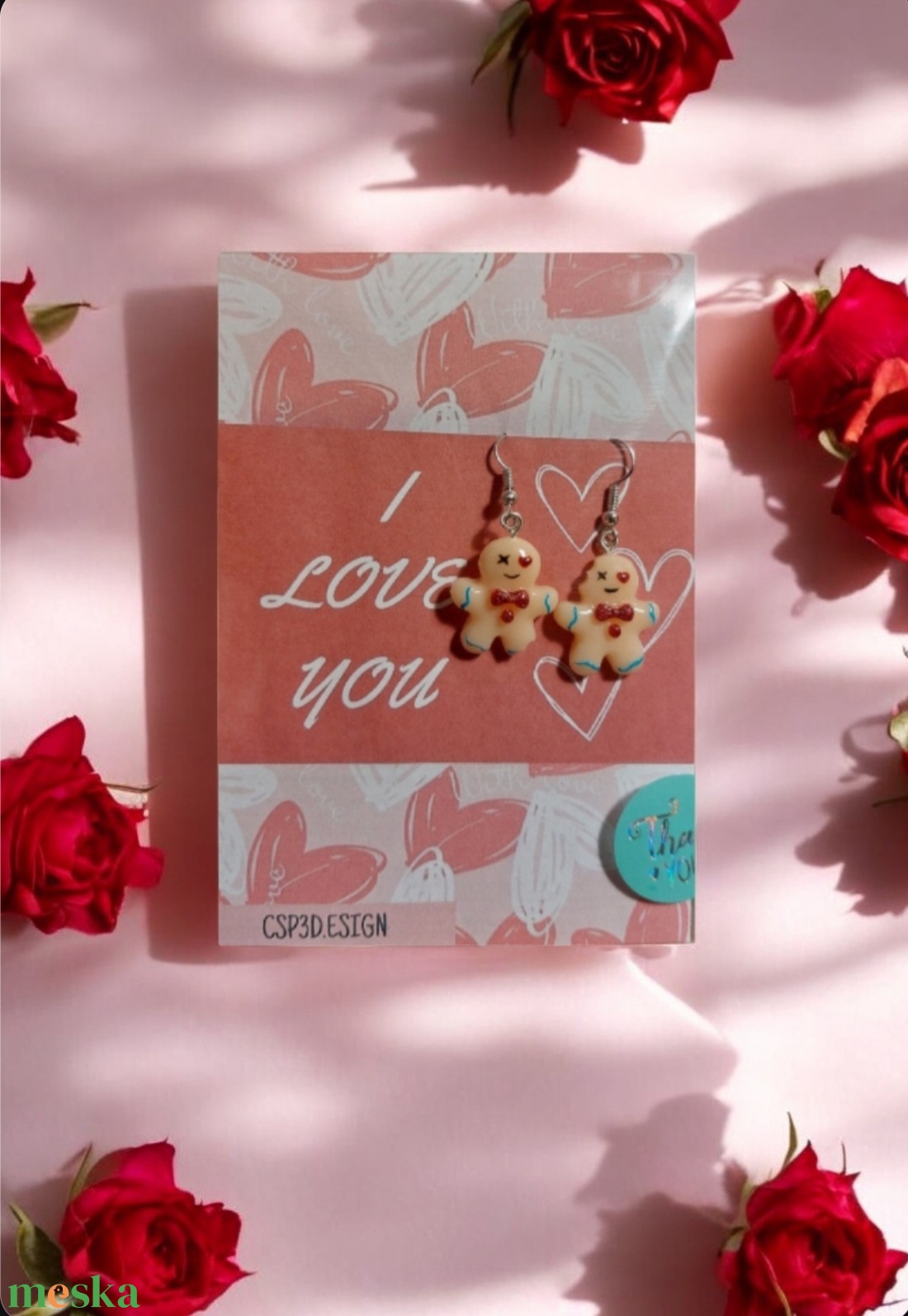 Névre szóló Valentin-napi ajándék, egyedi szerelmes Mézis fülbevaló, díszcsomagolásban, új - ékszer - fülbevaló - lógó fülbevaló - Meska.hu