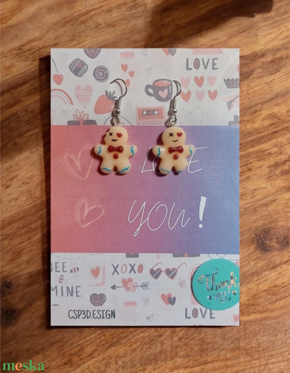 Névre szóló Valentin-napi ajándék, egyedi szerelmes Mézis fülbevaló, díszcsomagolásban, új - ékszer - fülbevaló - lógó fülbevaló - Meska.hu