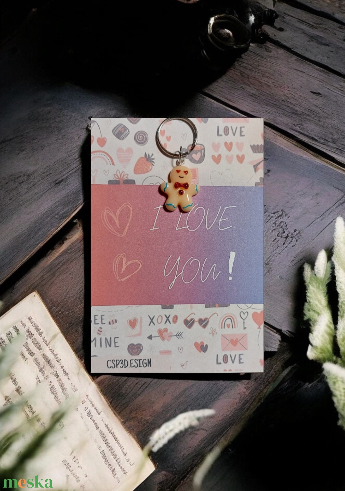 �� Valentin-napi ajándék, egyedi Szerelmes Mézis kulcstartó, ajándék kártyával, díszcsomagolásban, új - táska & tok - kulcstartó & táskadísz - kulcstartó - Meska.hu